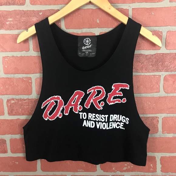 Recycled Karma Tops - Recycled Karma D.A.R.E Crop Tank